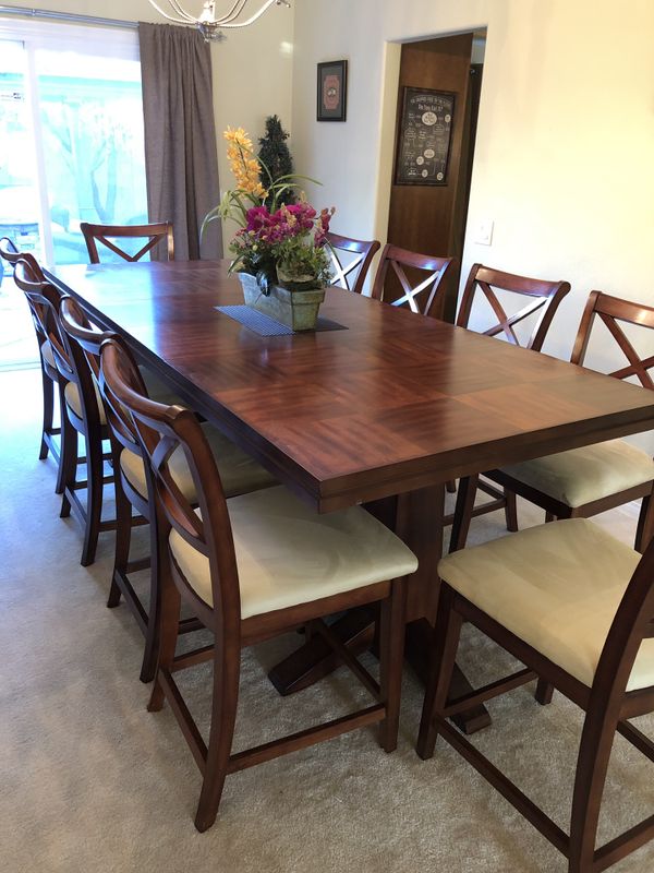 Beautiful 10 High Chairs Solid Heavy Wood Dinner Table Original 10 High Chairs Solid Heavy Wood Dinner Table Original 3800