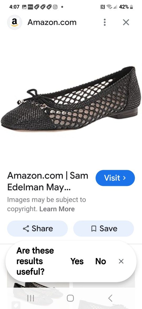 Sam Edelman May Ballet Flat Size 9.5 Black Woven