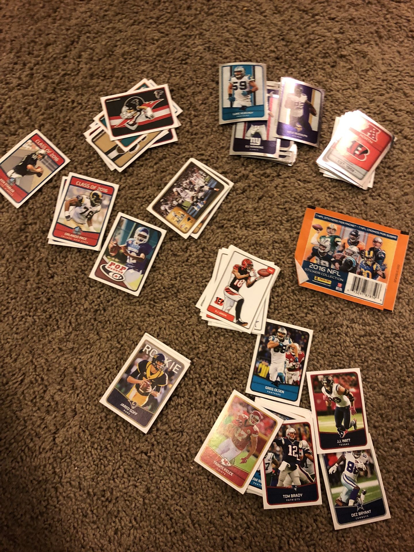NFL & MLB Sticker Cards.