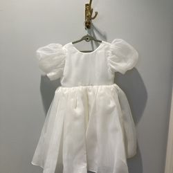 White Organza Flower Girl Dress