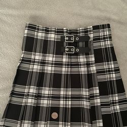 Zip Up Cute Plaid Skirt