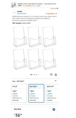 Acrylic Brochure Holders 8.5x5.5 – Set of 6 for Flyers, Menus, Pamphlets