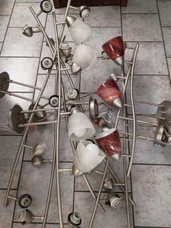 Multi-Arm Ceiling Light Fixtures with Glass Shades