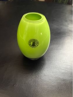 Hand made lime fluorescent mini vase