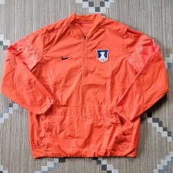 Nike University Of Illinois Illini Quarter Zip Windbreaker Jacket Size XL
