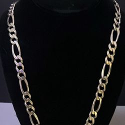 76.7grams  solid sterling silver 925 figaro chain.