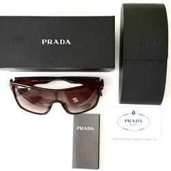 PRADA Men’s/Women’s Sunglasses (Red Accents)  P0110  5819-136