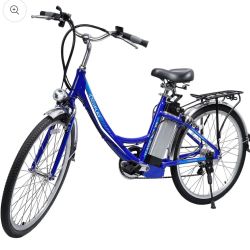 IDEAPLAY P20 26 inch Electric Bike for Adults, 250W Electric Commuter Bicycle with 3 Riding Modes Ebike for Women Men, Blue