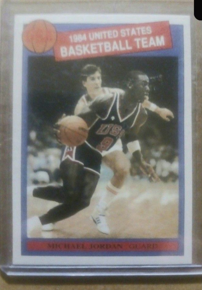 Really Nice Pair Of RARE Michael Jordan 1984 USA Basketball Team Cards MINT
