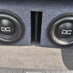 2-12" DC AUDIO Level 3 Subwoofers In A Custom Built Ported Box