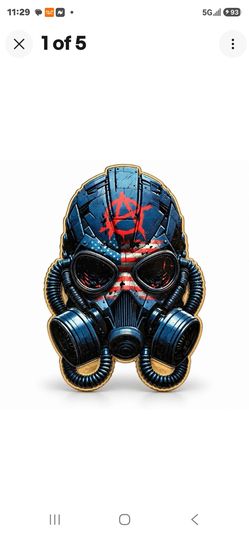 Anarchy Gas Mask 1 oz .999 Fine Copper Colorized