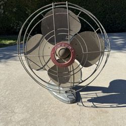 Vintage Fasco J-163-A Metal Desk Fan Large Steel Not Working