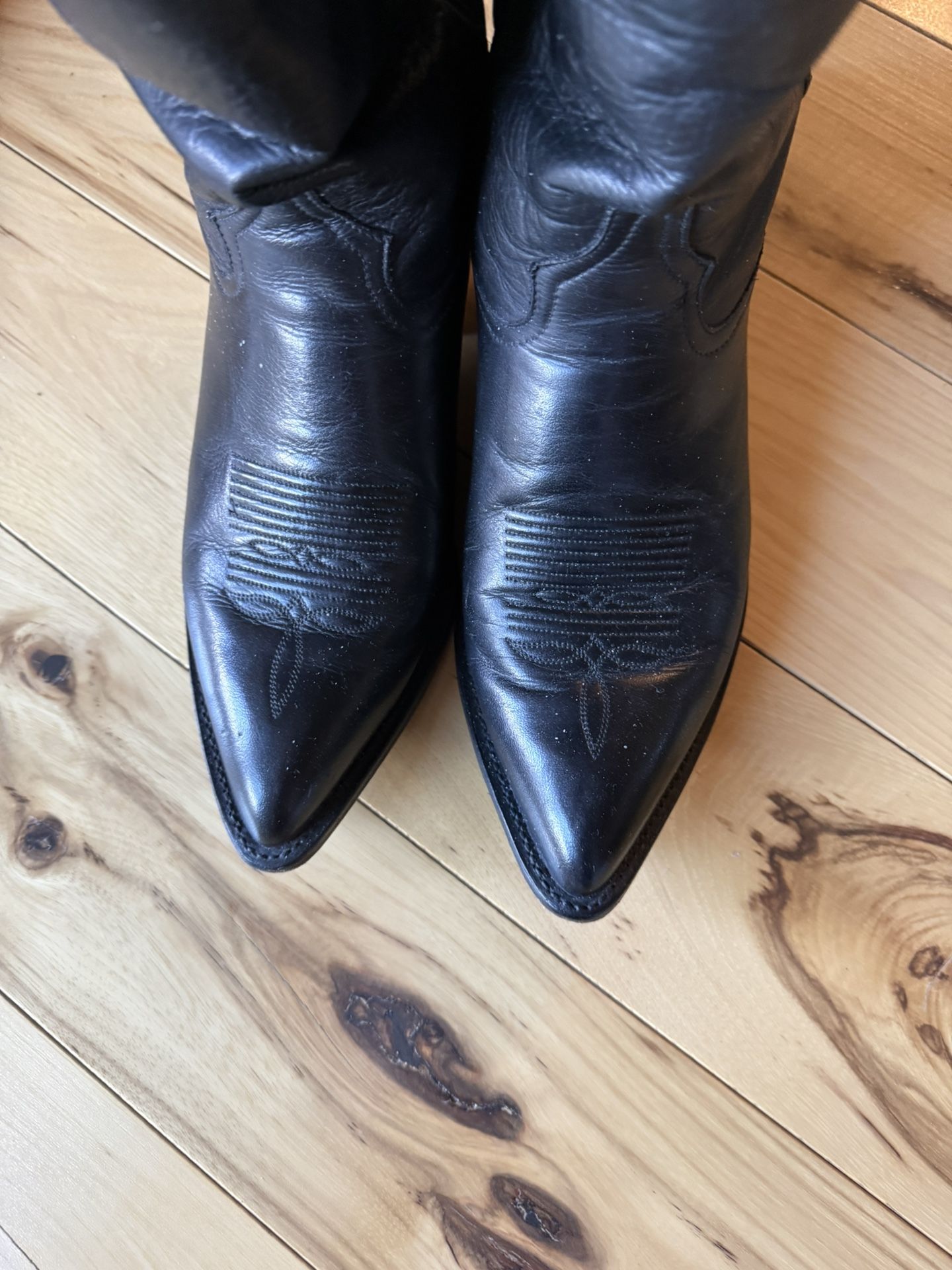 TONY LAMA MENS BLACK OL BUCK DEER SKIN J-TOE WESTERN COWBOY BOOTS