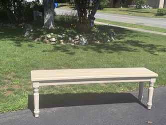 60” lightwash solid wood dining bench
