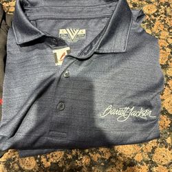 Barrett Jackson Men’s  Polo- $30 For both Men’s Size large Black and  Blue 