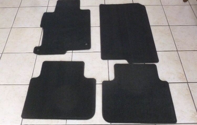 Unbranded 5-Piece Black Latex Floor Mat Set For 2013-2017 Honda Accord – Anti-Slip, All-Weather, Direct Fit With Mugen Style, Carpets Included