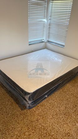 Queen mattress regular set with box spring ( 2pc brand new) NEW KING-QUEEN-FULL-TWIN SIZE SETS MATTRESS AND BOX SPRING 