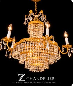 Z Chandelier Gold Crystal Chandelier