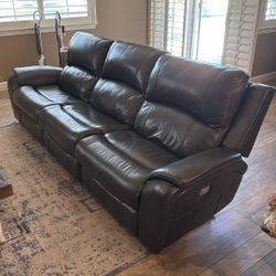 Leather Electric Recliner Couch