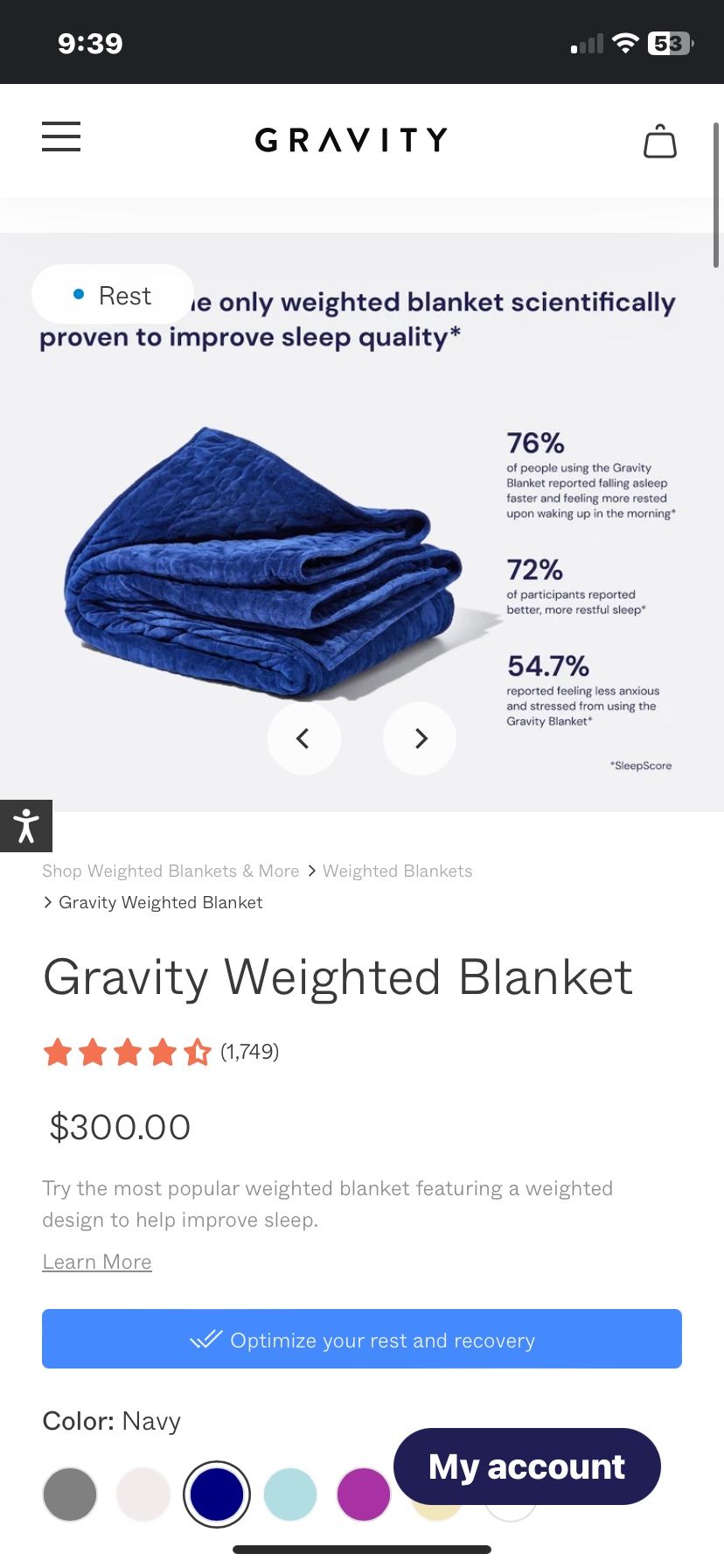 King Size Weighted Gravity Blanket