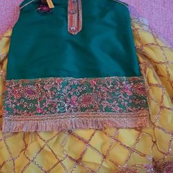 Lehenga For 5 Years/maiyon Mehndi Wedding Partywear Indian Pakistani Kids
