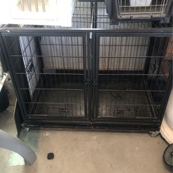 Dog cage side by side Grated Bottom