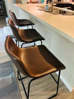 Faux Leather Bar Stools