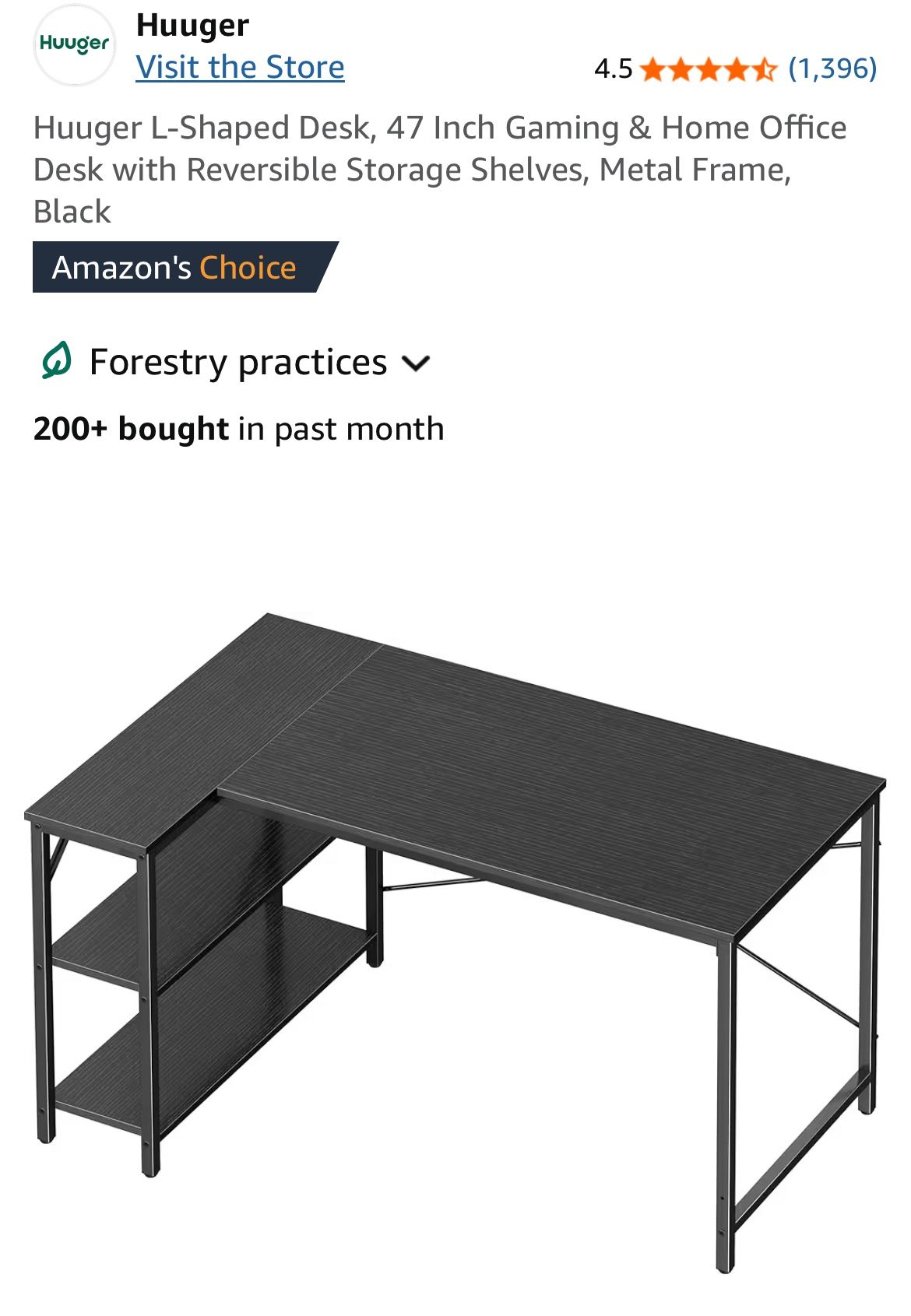 47’ in L Shaped Study/Gaming Desk With Storage- Great Condition