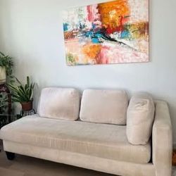 Beige Sofa - Saturday Delivery (11/29)  76”W x 38”D