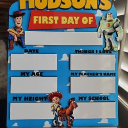 First Day Of School Toy Story Sign, Toy Story Back To School Photo Prop, Personalized Toy Story First Day Of School Sign, Interchangeable 1st Day Of 