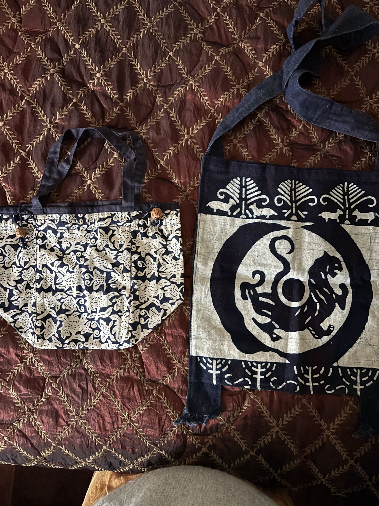 Two Folk Art Bags