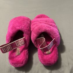 UGG Pink Fluff Yeah Slides. Size 7