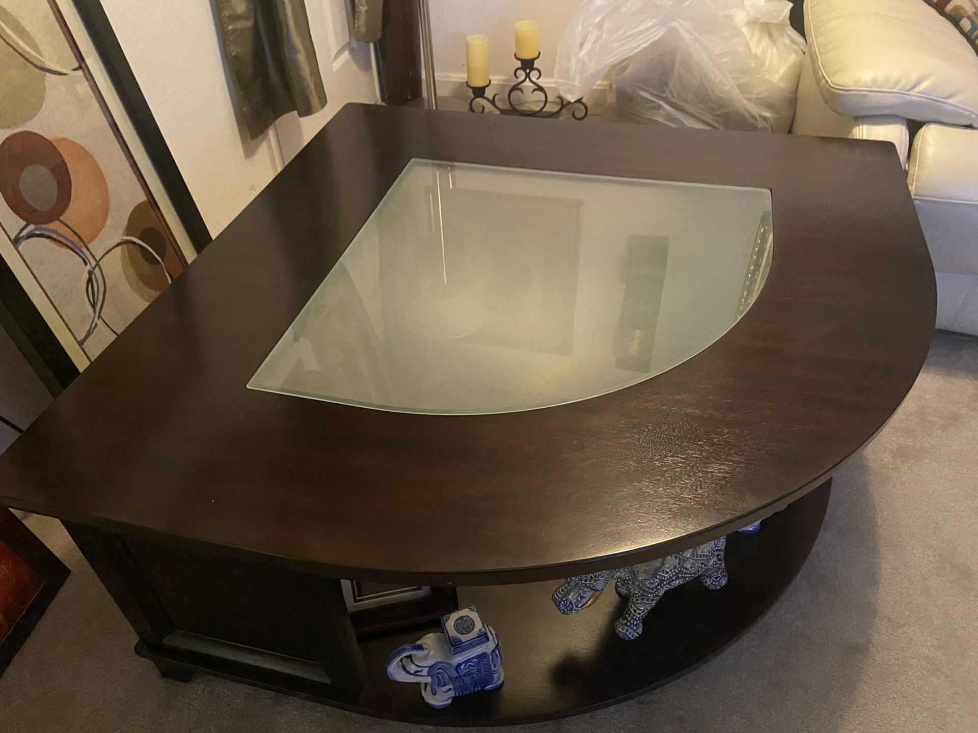 Coffee table wooden and glass for only $89.00 or best offer?!! Here in Sterling