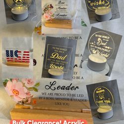 Bulk Clearance! Acrylic Lamps & Personalized Decor - Amazing Low Prices!