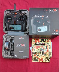 RC airplane Spektrum transmitters. DX6 and IX-14 PLUS.