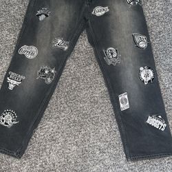 Black ALL NBA TEAMS jeans 