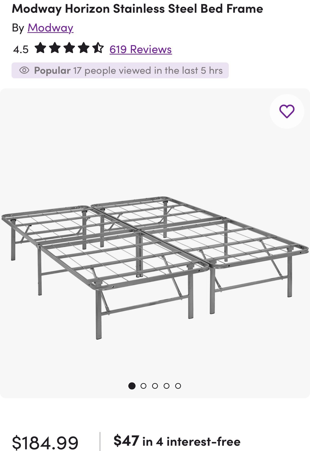 Two Piece Metal Bed Frame Queen