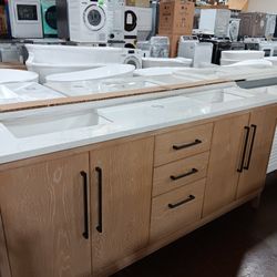 72in Bathroom Vanity With Top And Sink Included 