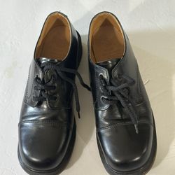 Rare Vintage Dr Martens 1990s Platform Oxfords Leather Cap Toe Excellent Condition Made In England