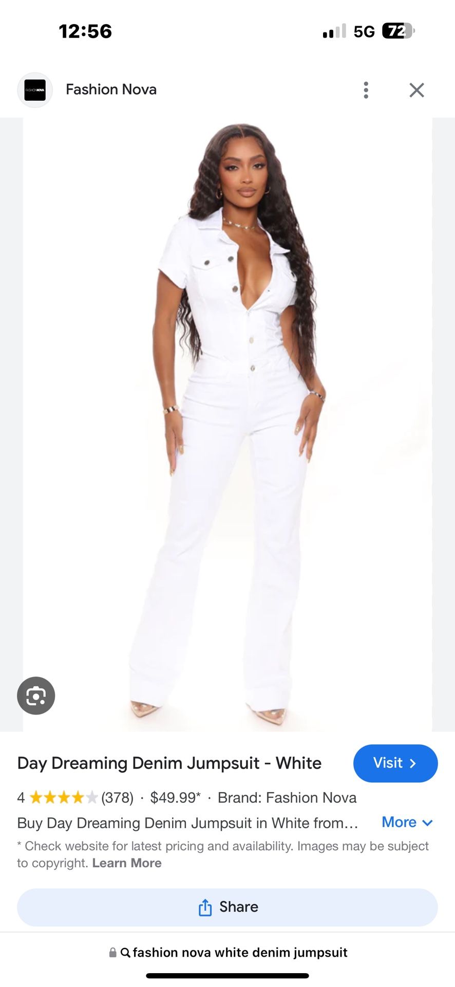 Brand New White Denim Jumpsuit Fashionova