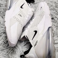 Size 11 Men's Nike Air Max 270 Running Shoes White AH8050-100.
