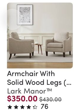 Armchair with solid wood leg set