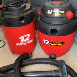 2 Used 12 Gallons Vet Dry Vacuum Commercial Construction 