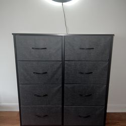 *PREBUILT* Dark Grey 8 Drawer Dresser - Wood Surface, Steel Frame