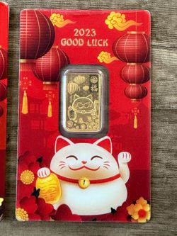 PAMP Good Luck Cat 5 Gram Gold Bar 24k Gold