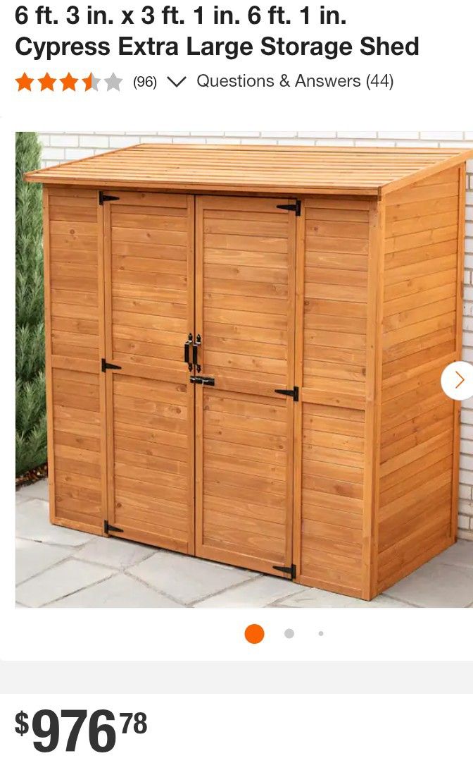 Wood Storage Shed L75 " X W36" X H73"