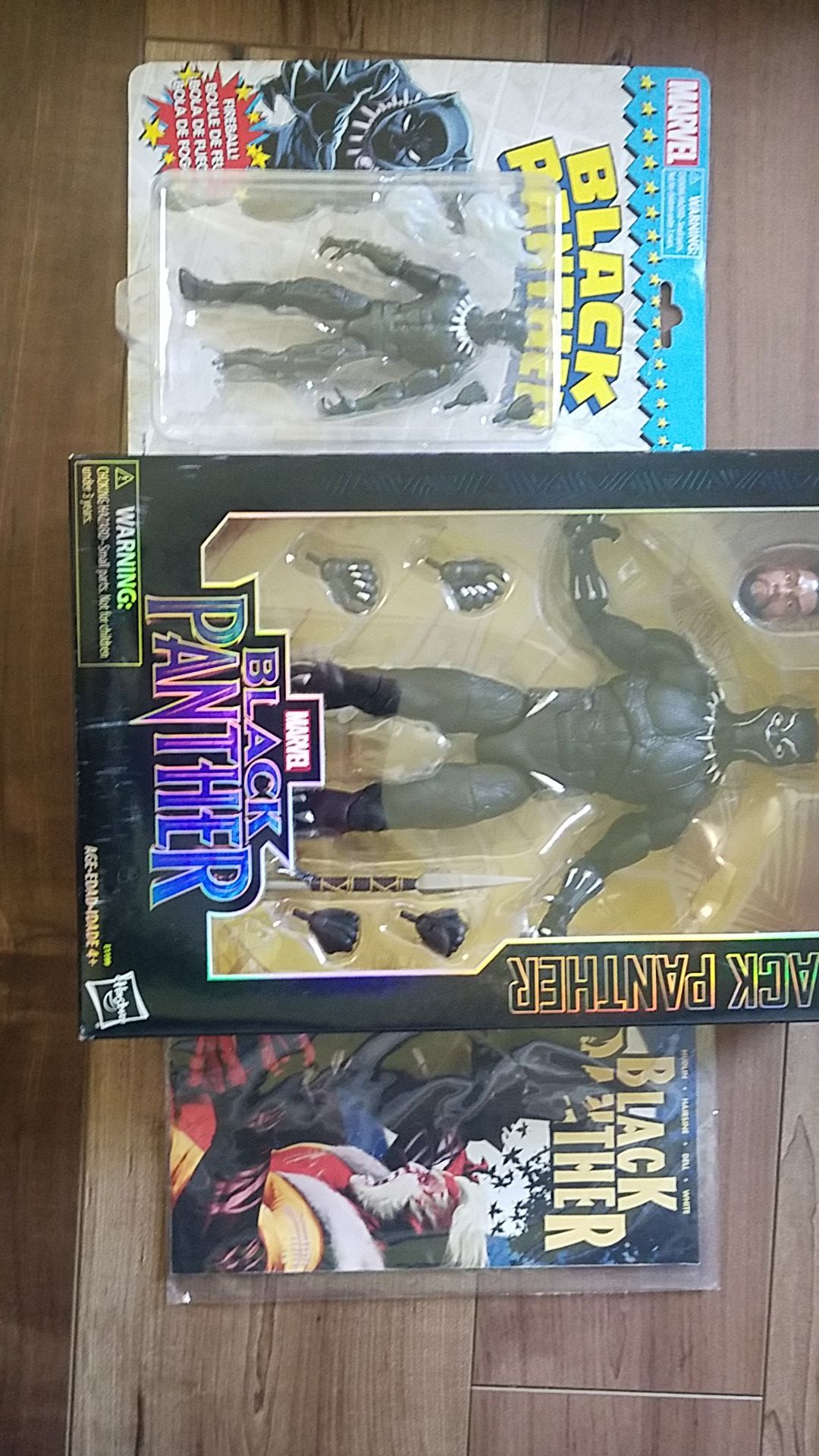 Black Panther action figures plus comic book