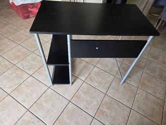 Black Computer Desk and Shelves