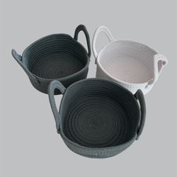 Cotton Rope Storage Baskets — Set of 3