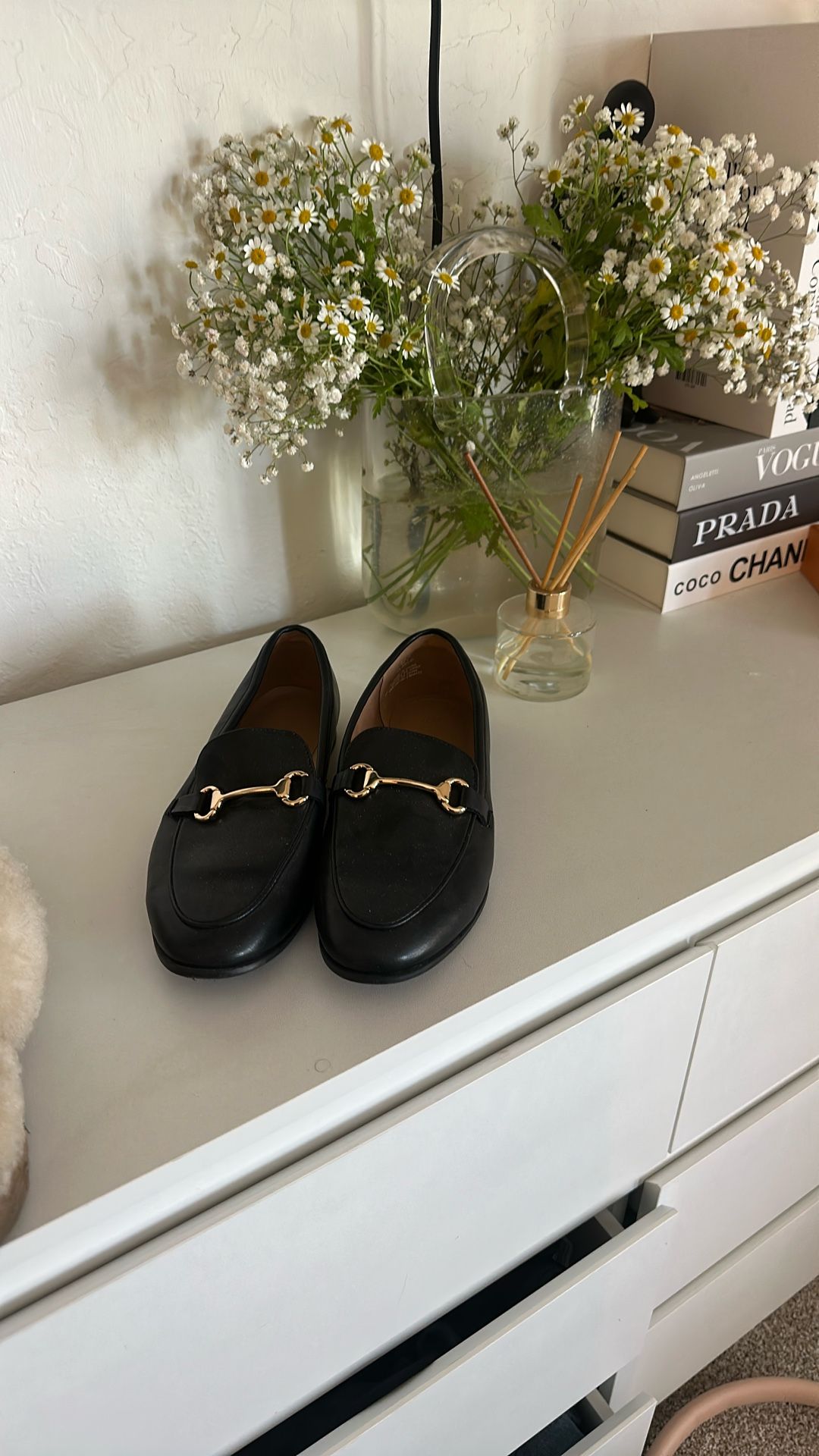 black loafers
